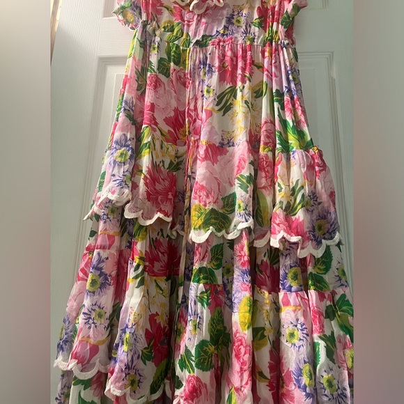 Miss June Paris maxi floral flowy feminine fairy boho flowy Dress small chic - Picture 6 of 8